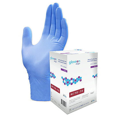 GloveOn Aegis Sterile Nitrile Examination Gloves Powder Free Blue