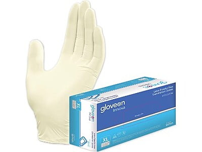 GloveOn Innova Latex Examination Gloves Powder Free Box of 100