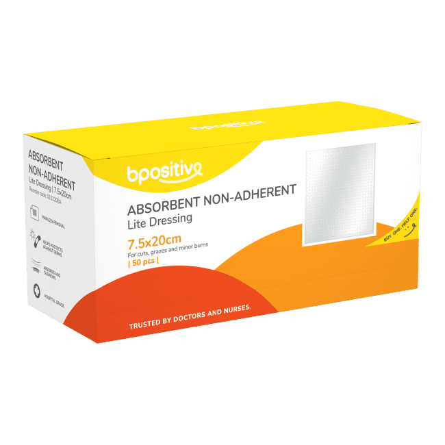 Bpositive Lite Non Adhesive Absorbent Dressing 7.5x20cm Box Of 50