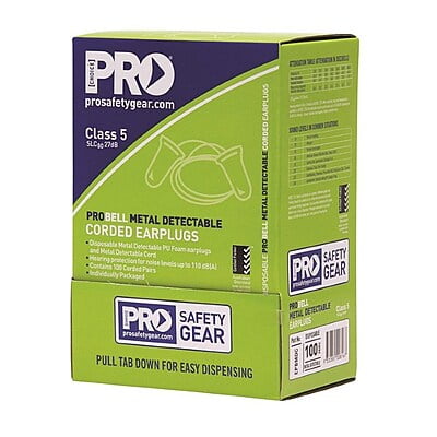 ProChoice Probell Metal Detectable Earplugs Corded Pack of 100 Pairs