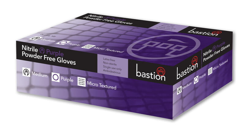 Bastion Nitrile Cytotoxic Disposable Gloves Powder Free Purple