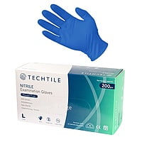 Techtile Nitrile Examination Gloves Powder Free Blue Pack of 200