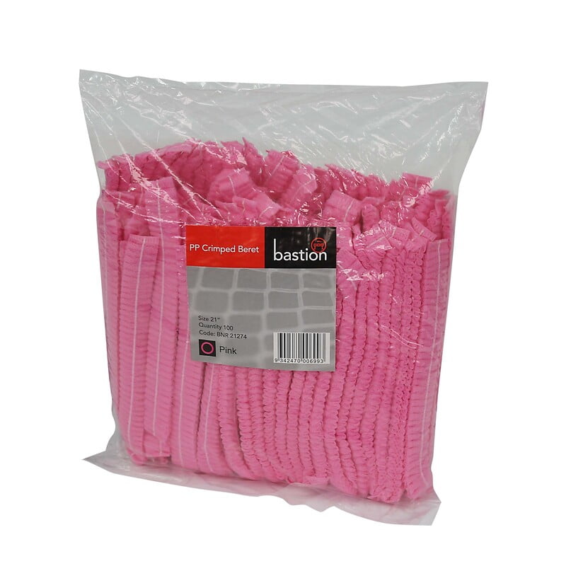 Bastion Polypropylene Crimped Beret 21" Pink Carton of 1000