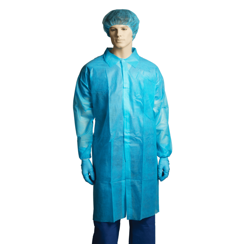 Bastion Polypropylene Labcoat No Pocket Blue Pack of 10