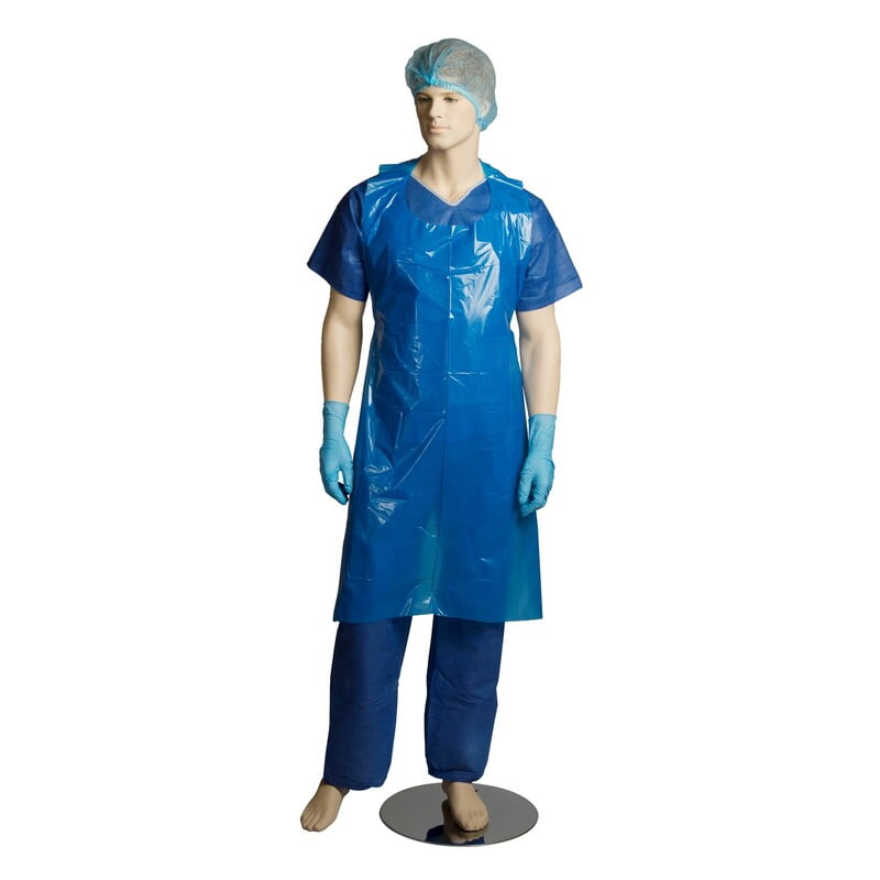 Bastion Polyethylene Aprons Hanging Tear Off Type Blue 1450mm Carton of 500 Bastion Polyethylene Aprons Hanging Tear Off Type Blue 1450mm Carton of 500