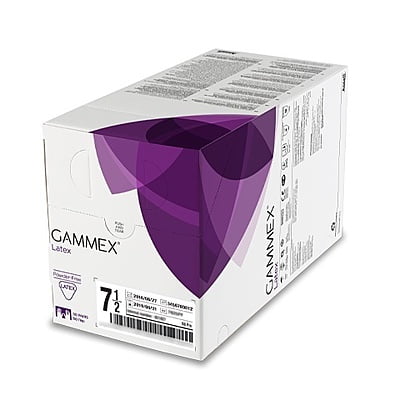 Ansell Gammex Latex Powder Free Sterile Gloves Box Of 50 Pairs