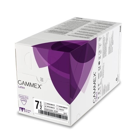 Ansell Gammex Latex Powder Free Sterile Gloves Box Of 50 Pairs