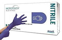 Ansell Micro-Touch Powder Free Blue Nitrile Gloves Box Of 200