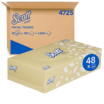 Scott Facial Tissue 2 Ply 100 Sheet Carton of 48