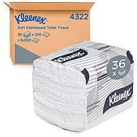Kleenex Toilet Tissues Interleaved Soft 2 Ply 20.5x10cm 250 Sheet Carton of 36 Kleenex Toilet Tissues Interleaved Soft 2 Ply 20.5x10cm 250 Sheet Carton of 36