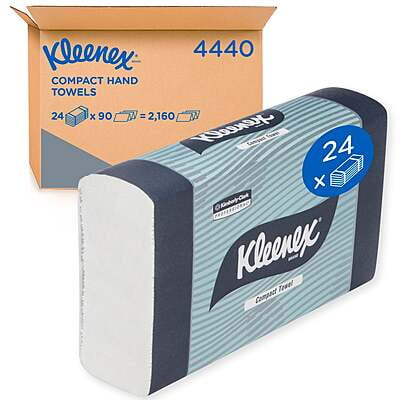 Kleenex Compact Hand Towel 29.5 X 19cm 90 Towels Carton of 24
