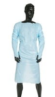 PE Water Resistant Gown Blue With Thumb Holes & Ties One Size Fits All Carton of 100