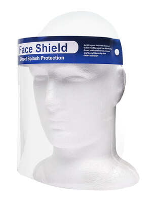 Full Length Face Shields With Elastic Headband Pack of 10