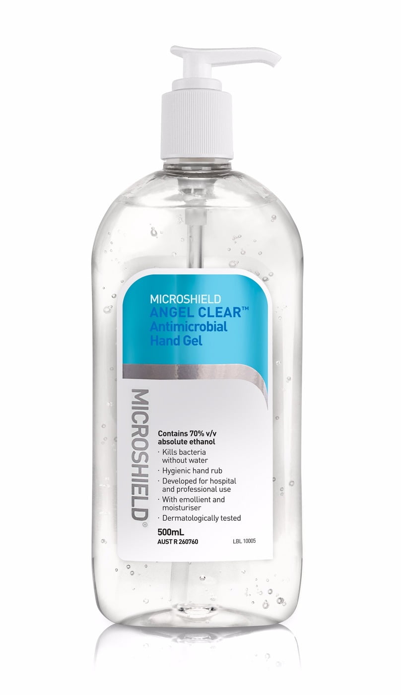 Microshield Angel Clear Antimicrobial Hand Gel 500ml Pump - Hytex ...