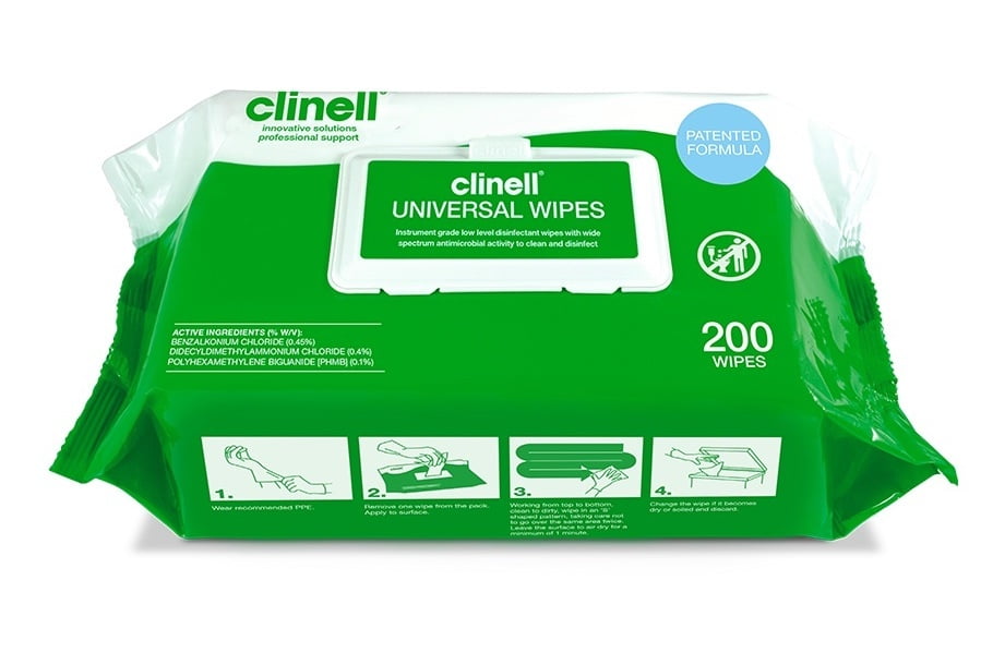 CLINELL CW70R4 Universal Cleaning And Disinfecting Wipes For Home - Kills 99.99 Percent Of Germs