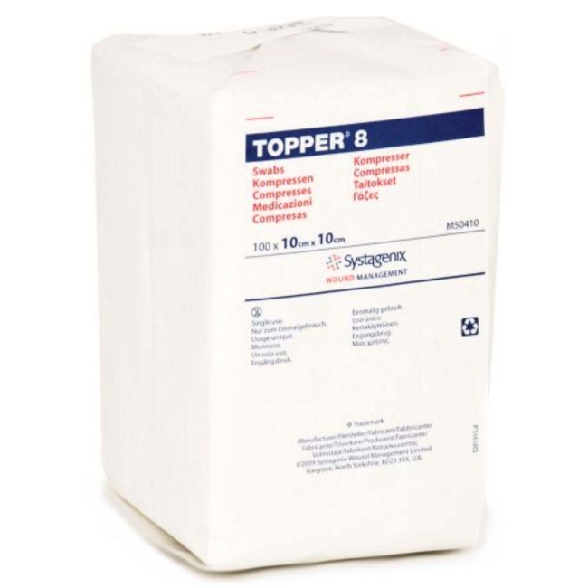 Topper 8 Non-Woven Gauze 10x10cm Non-Sterile Pack of 100